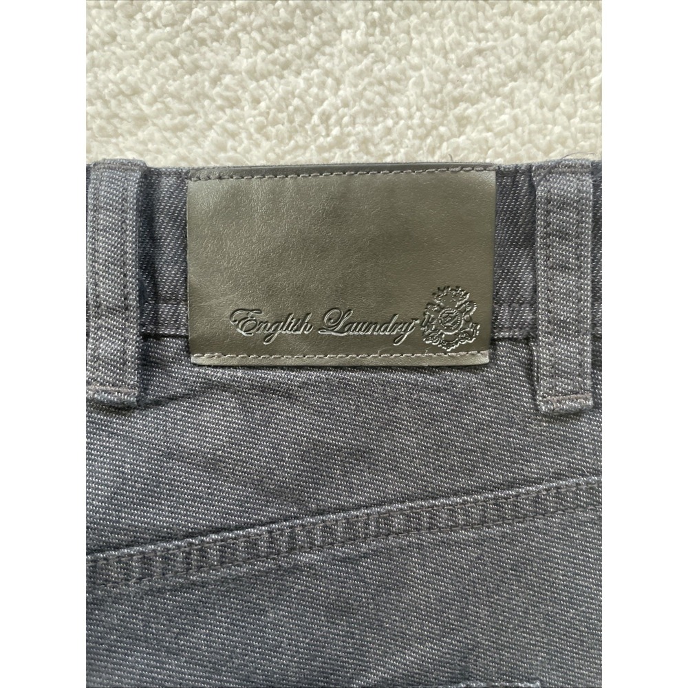 English Laundry Mens 38x32 Pants Charcoal Grey Straight Leg Stretch Cotton Prep - Picture 5 of 16